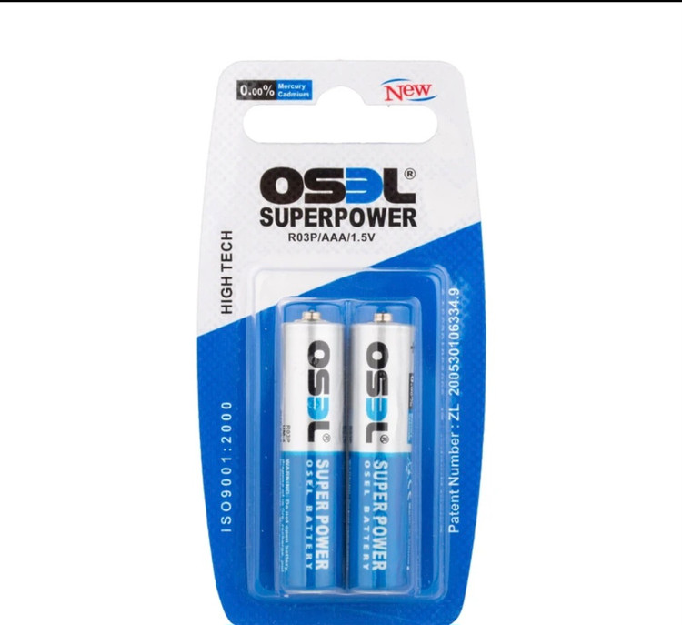 باتری نیم قلمی اوسل مدل 03 Super Power بسته ۶ عددی