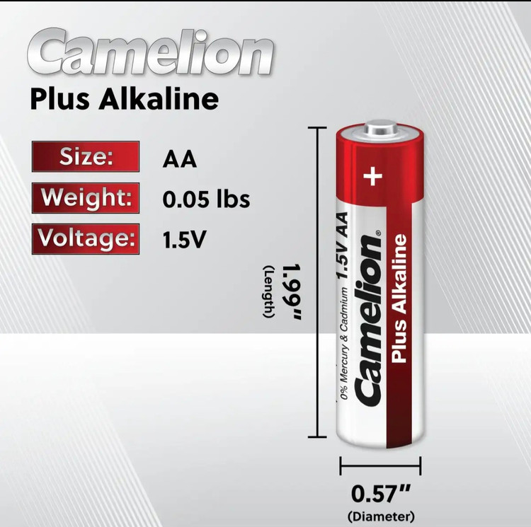 باتری نیم قلمی کملیون مدل Plus Alkaline بسته 4 عددی