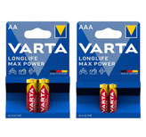 باتری قلمی و نیم قلمی وارتا مدل MAX POWER مجموعه 4 عددی