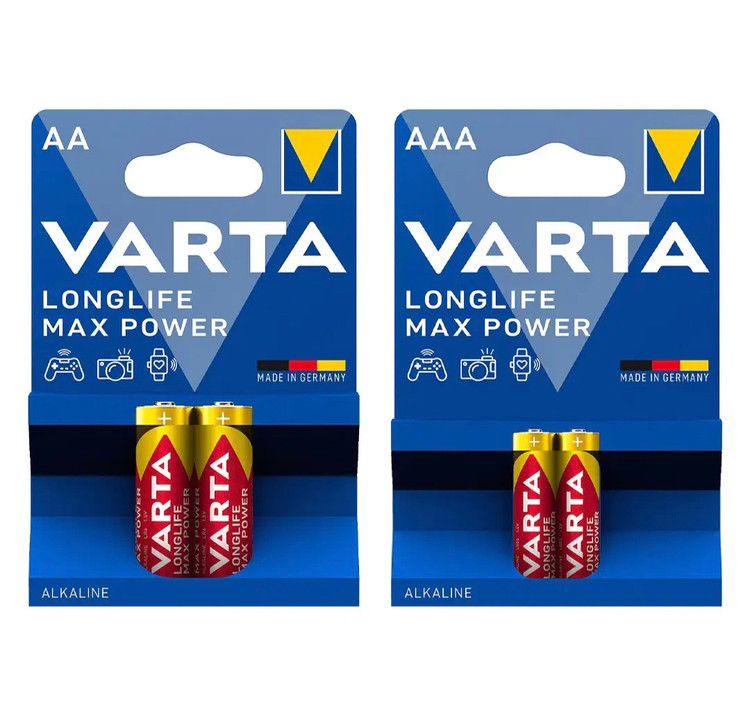 باتری قلمی و نیم قلمی وارتا مدل MAX POWER مجموعه 4 عددی