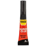 چسب قطره ای صنعتی رازی مدل CA حجم 3 میلی لیتر بسته 4 عددی با چسبندگی قوی و سریع شفاف و مناسب سطوح پلاستیک چرم پارچه چوب شیشه فلز و کاغذ