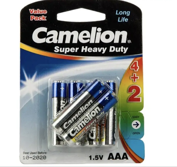 باتری نیم قلمی کملیون مدل Super Heavy Duty بسته 6  عددی
