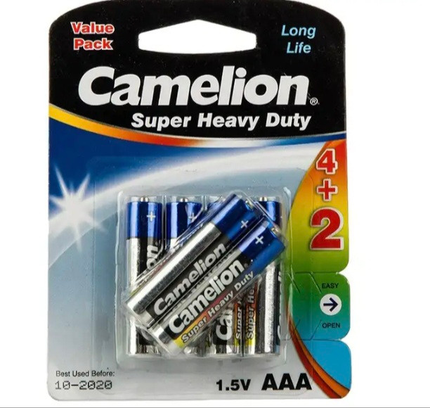 باتری نیم قلمی کملیون مدل Super Heavy Duty بسته 6 عددی