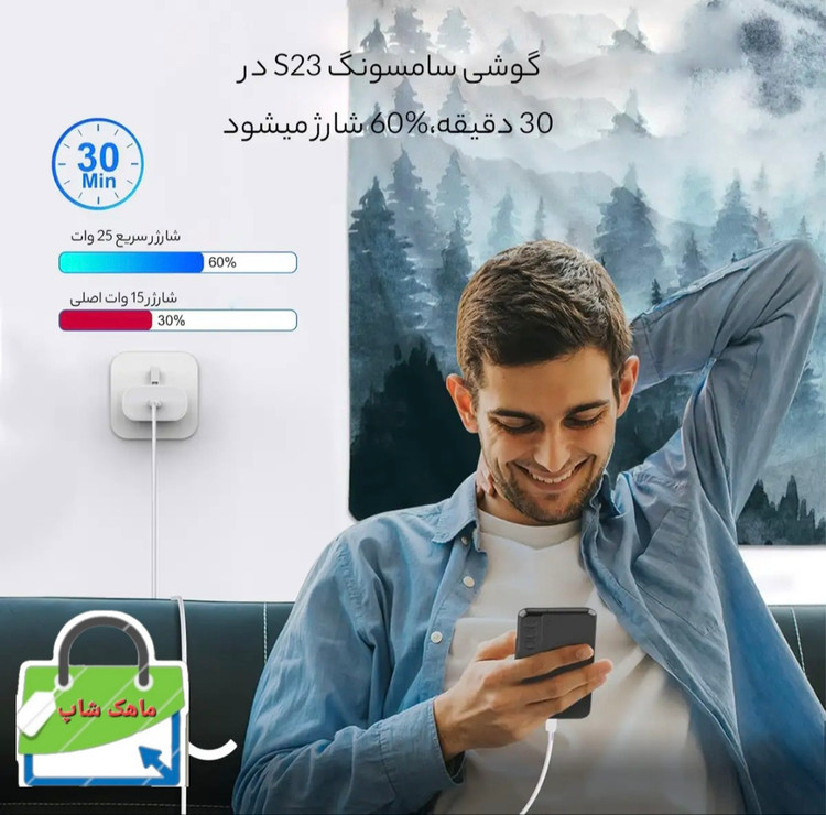 شارژر دیواری 25 وات سامسونگ مدل E