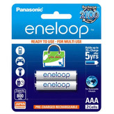 باتری نیم قلمی قابل شارژ تلفن بی سیم پاناسونیک مدل eneloop/BK-4MCCE بسته 2 عددی