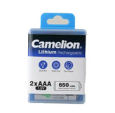 باتری نیم قلمی قابل شارژ کملیون مدل 1.5VLi-AAA650 بسته دو عددی