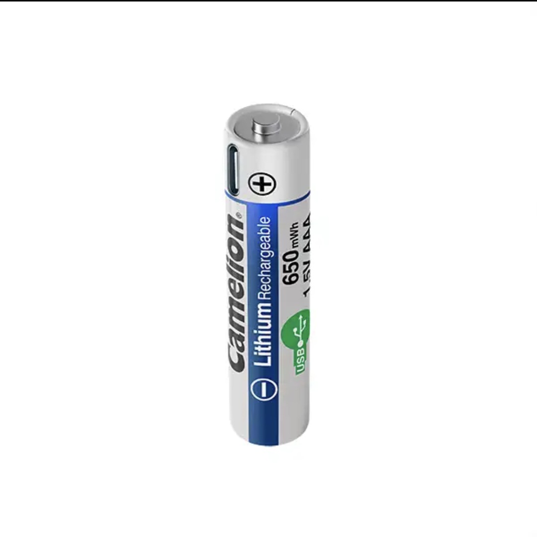 باتری نیم قلمی قابل شارژ کملیون مدل 1.5VLi-AAA650  بسته دو عددی