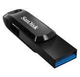 فلش مموری دو رابط سن دیسک مدل Ultra Dual Drive Go ظرفیت 128 گیگابایت با USB 3.2 Gen طراحی چرخشی بدنه فلزی سازگار با گوشی تبلت کامپیوتر و تلویزیون