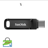 فلش مموری سن دیسک مدل Ultra Dual Drive Go ظرفیت 32 گیگابایت با دو رابط 3.2 USB و USB-C سرعت خواندن 150 مگابایت بر ثانیه بدنه فلزی سازگار با گوشی تبلت کامپیوتر و مک