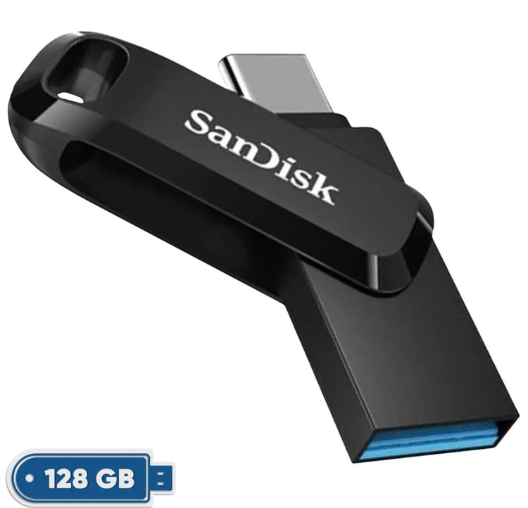 فلش مموری سن دیسک مدل Ultra Dual Drive Go ظرفیت 32 گیگابایت با دو رابط 3.2 USB و USB-C سرعت خواندن 150 مگابایت بر ثانیه بدنه فلزی سازگار با گوشی تبلت کامپیوتر و مک