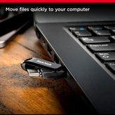 فلش مموری سن دیسک مدل Ultra Dual Drive Go ظرفیت 32 گیگابایت با دو رابط 3.2 USB و USB-C سرعت خواندن 150 مگابایت بر ثانیه بدنه فلزی سازگار با گوشی تبلت کامپیوتر و مک