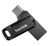 فلش مموری سن دیسک Ultra Dual Drive Go ظرفيت 256 گیگابایت با دو رابط - USB Type و USB Type-A، طراحی چرخشی سرعت خواندن 150 مگابایت بر ثانیه سازگار با کامپیوتر لپ تاپ تبلت و گوشی موبایل