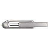 فلش مموری 128 گیگابایت سن دیسک مدل Ultra Dual Drive Luxe با دو رابط USB Type-C و USB Type-A سرعت انتقال 150 مگابایت بر ثانیه بدنه فلزی و سازگار با ویندوز مک اندروید و iOS
