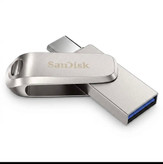 فلش مموری 128 گیگابایت سن دیسک مدل Ultra Dual Drive Luxe با دو رابط USB Type-C و USB Type-A سرعت انتقال 150 مگابایت بر ثانیه بدنه فلزی و سازگار با ویندوز مک اندروید و iOS