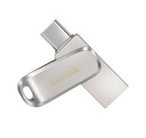 فلش مموری سن دیسک Ultra Dual Drive Luxe ظرفیت 1 ترابایت با دو رابط USB Type-C و USB Type-A طراحی تاشو فلزی سازگار با ویندوز مک اندروید و iOS استاندارد USB 3.2 Gen