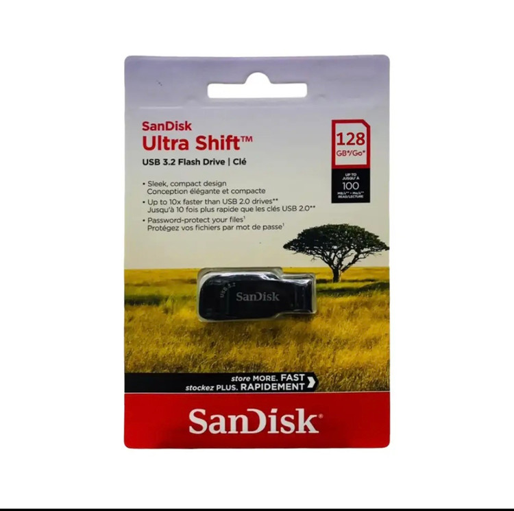 فلش مموری سن دیسک مدل ULTRA SHIFT C410 ظرفیت 128 گیگابایت با رابط 3.2 USB