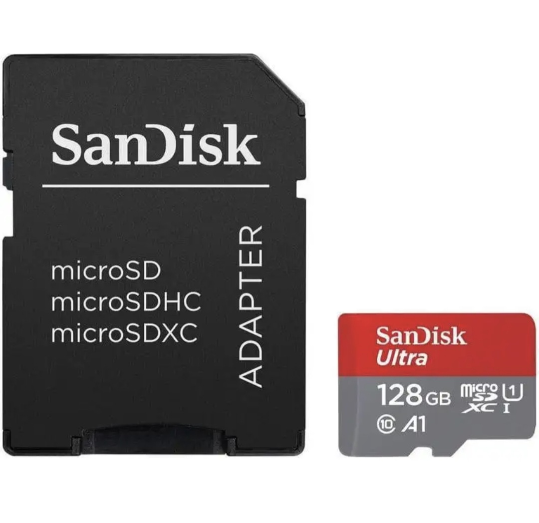 کارت حافظه microSDXC سن دیسک مدل 1 Ultra کلاس 10 استاندارد -UHS سرعت 100p ظرفیت 128 گیگابایت به همراه آداپتور SD