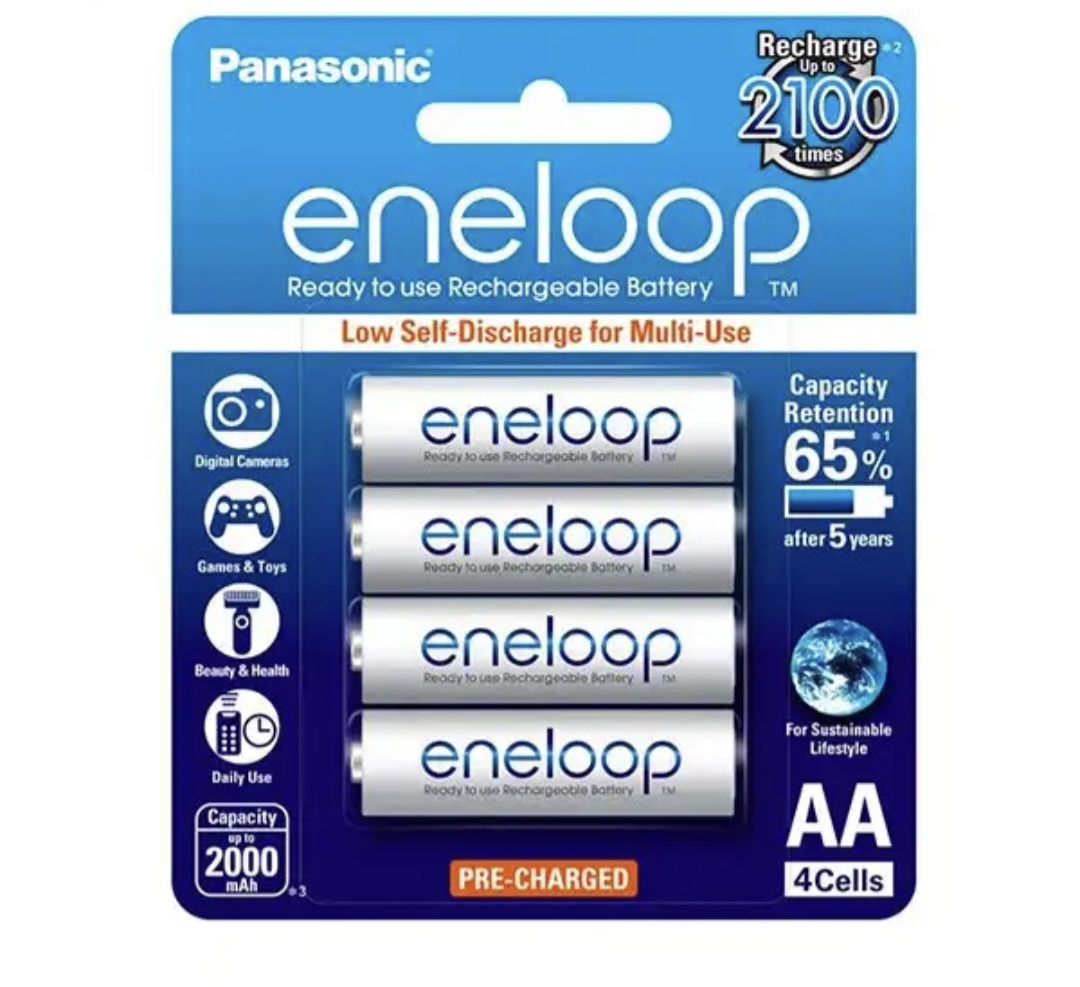 باتری قلمی قابل شارژ پاناسونیک مدل Eneloop BK-3MCCE/4BT بسته 4 عددی
