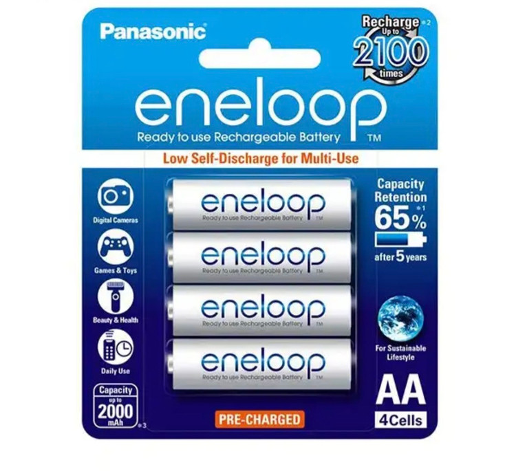 باتری قلمی قابل شارژ پاناسونیک مدل Eneloop BK-3MCCE/4BT بسته 4 عددی