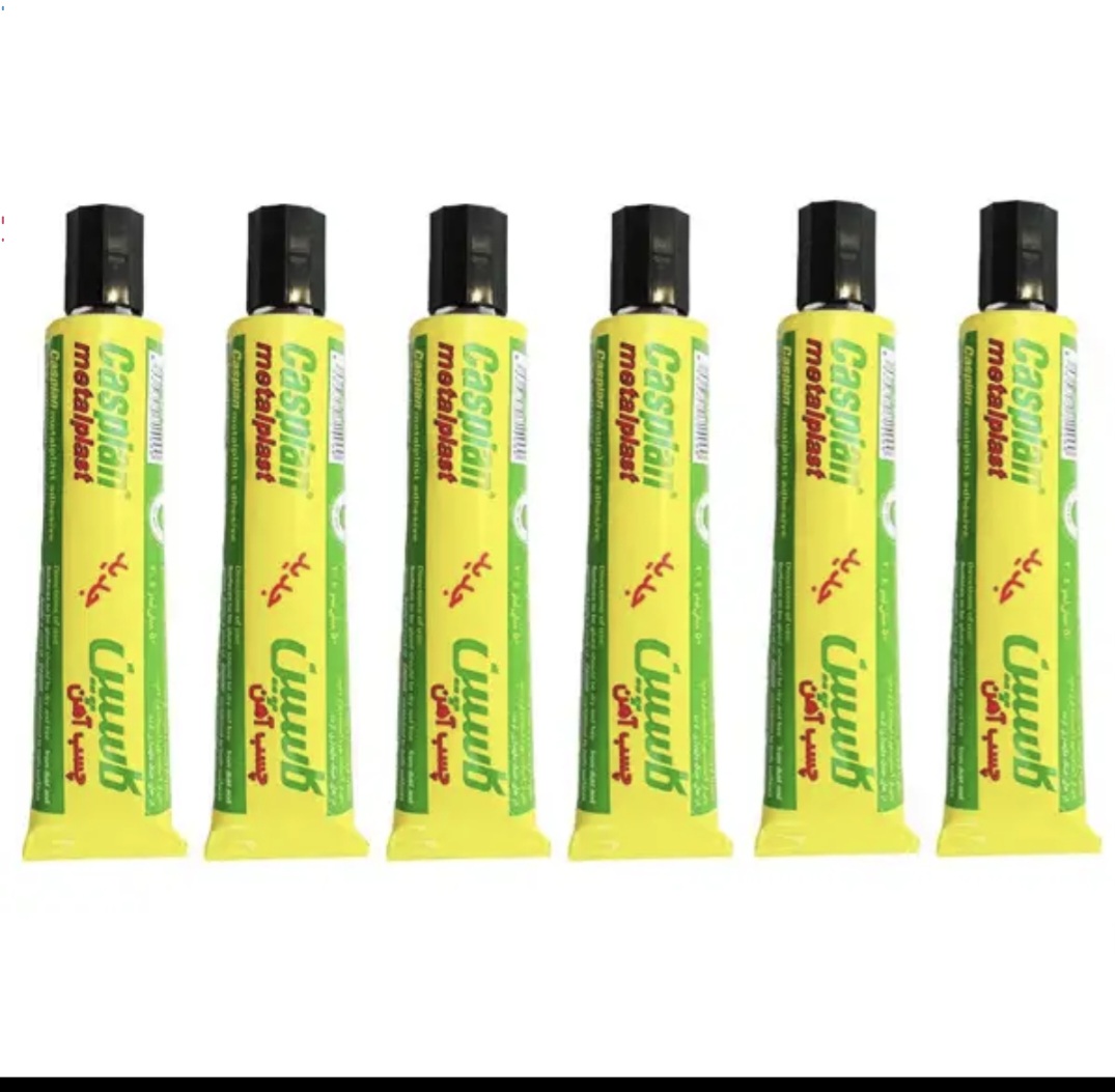 چسب آهن کاسپین مدل Metal plast New حجم 100 میلی لیتر بسته 6 عددی