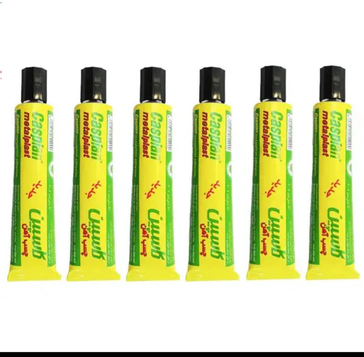 چسب آهن کاسپین مدل Metal plast New حجم 100 میلی لیتر بسته 6 عددی