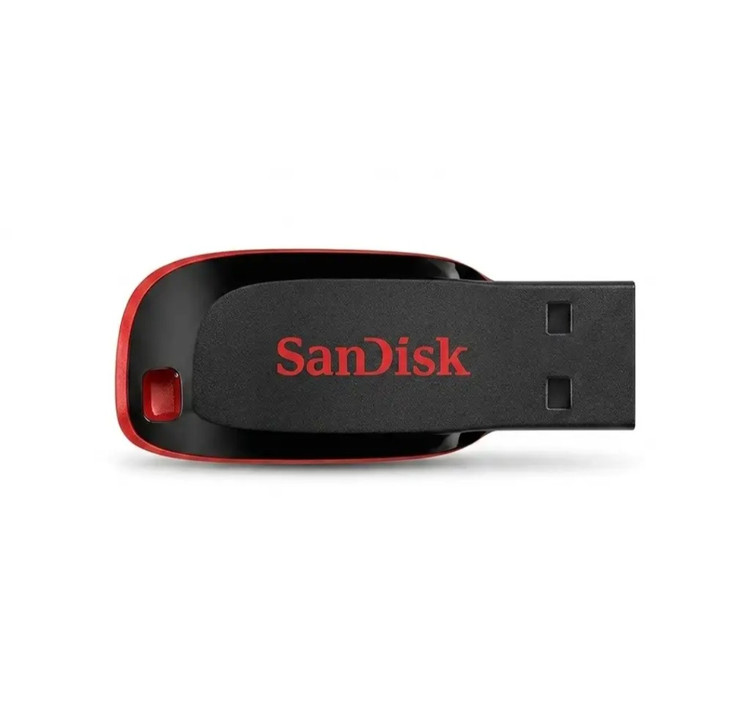 فلش مموری سن دیسک مدل Cruzer Blade Cz50 ظرفیت 128 گیگابایت با رابط 2.0 USB بدنه مات مقاوم در برابر لک و اثر انگشت سرعت انتقال 30 مگابایت بر ثانیه قابلیت رمزگذاری اطلاعات و طراحی بدون درپوش با شیار اتصال بند