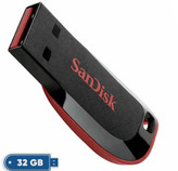 فلش مموری سن دیسکcz50Cruzer Blade ظرفیت 32 گیگابایت با رابط 2.0 USB، سرعت انتقال 30 مگابایت بر ثانیه طراحی بدون دریوش و بدنه مات مقاوم در برابر لک اثر انگشت دارای شیار اتصال بند و نرم افزار امنیتی و