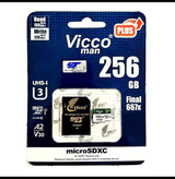 کارت حافظه microSD ويكومن مدل 667 Final ظرفیت 256 گیگابایت استاندارد سرعت UHS-I U3، سرعت خواندن 100 مگابایت بر ثانیه مقاوم در برابر گرد و غبار