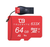 کارت حافظه microSD تروبایت مدل 30-2-633، ظرفیت 64 گیگابایت استاندارد سرعت 13-UHS، سرعت خواندن 95 مگابایت بر ثانیه مقاوم در برابر شوک