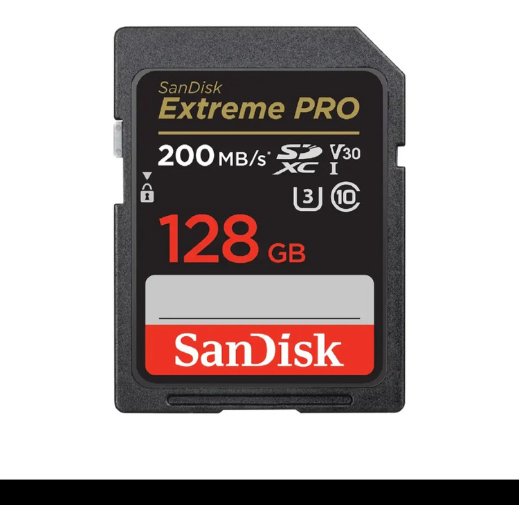 کارت حافظه SD سن دیسک مدل Extreme Pro ظرفیت 128 گیگابایت استاندارد سرعت UHS-I U3، سرعت خواندن 200 مگابایت بر ثانیه مقاوم در برابر پرتو X